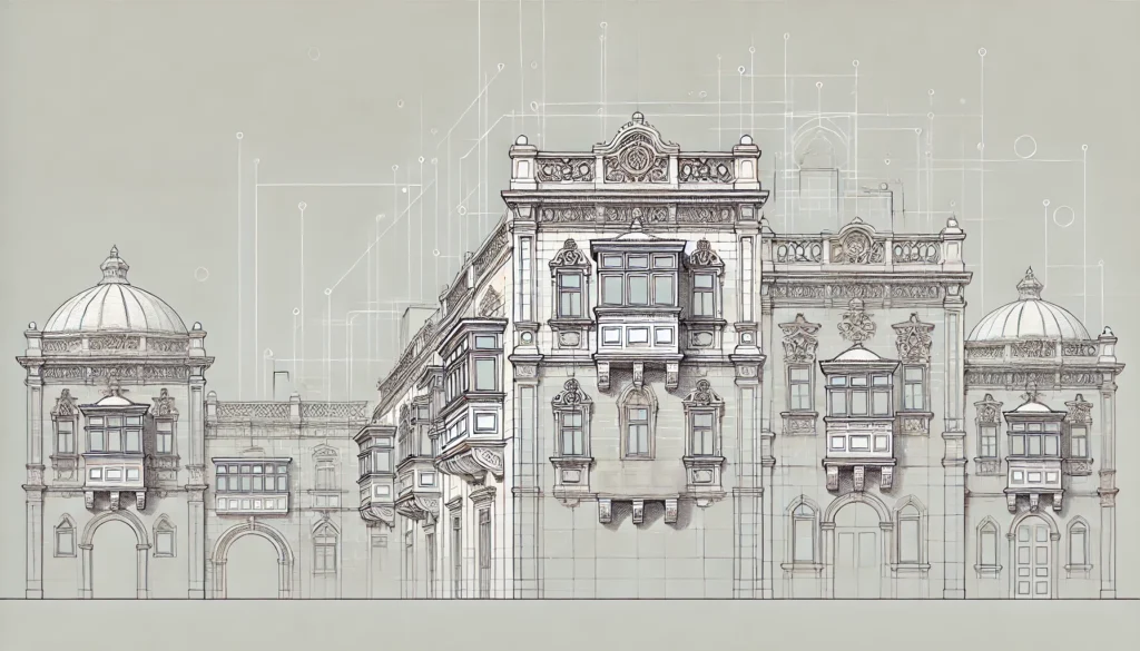 J & J MIFSUD DEVELOPMENTS sketch of traditional Maltese architectural elements 5